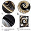 Vitrail doré noir et blanc V - spirales abstraites, art mural pour le salon-87394950-87394945