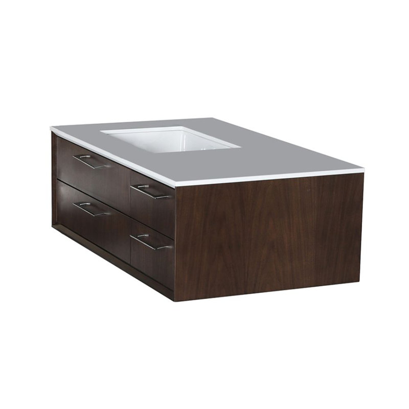 Gemelli 36'' W Stone Vanity Top, Polished White
