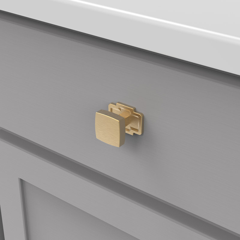 Coventry Knob Backplate, Brushed Golden Brass