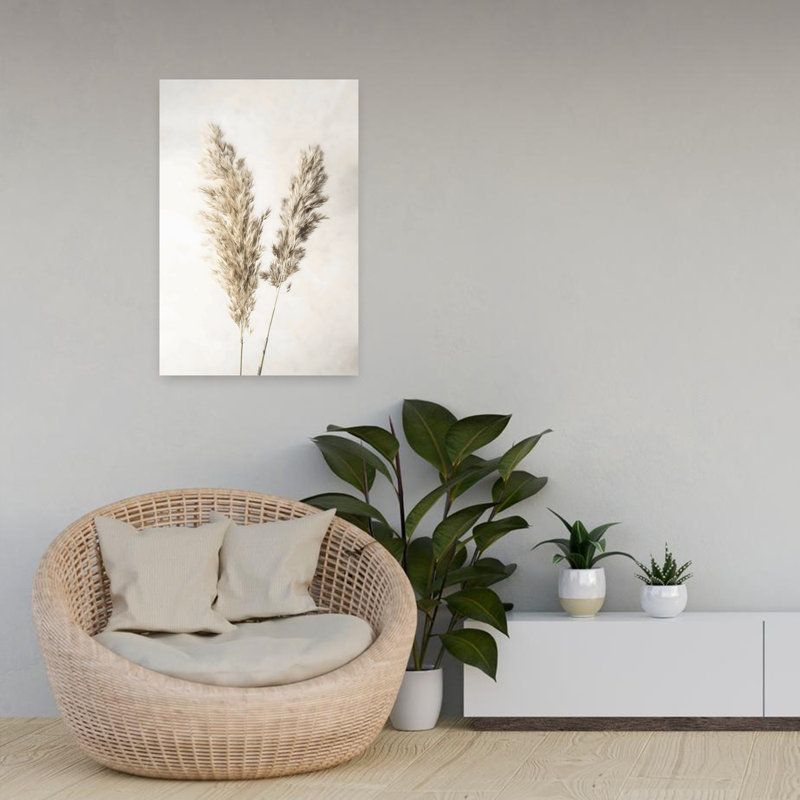 Pampas Grass, art mural contemporain abstrait, H 24 po x l 16 po