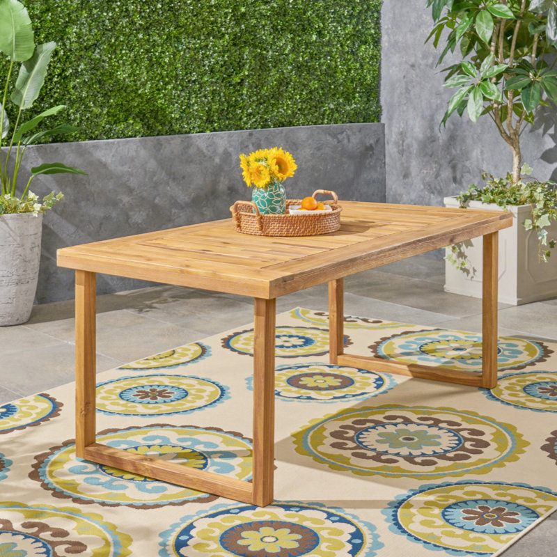 Gustl Rectangular Outdoor Dining Table, Sandblast Natural