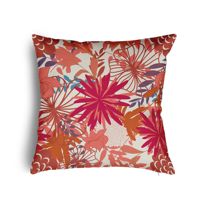 Floral Reversible Throw Pillow, 16" x 16", Seed