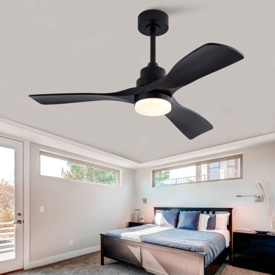 Hot Sales 42 Inch Ceiling Fans With Lights And Remote, Black Ceiling Fan For Patios With Light 3 Blades Modern Ceiling Fan Noiseless Reversible DC Motor,  Ceiling Fan For Farmhouse