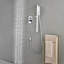 Système de douche avec pomme de douche, douche à main, barre coulissante, bras de douche, tuyau, garniture de valve et poignées à levier