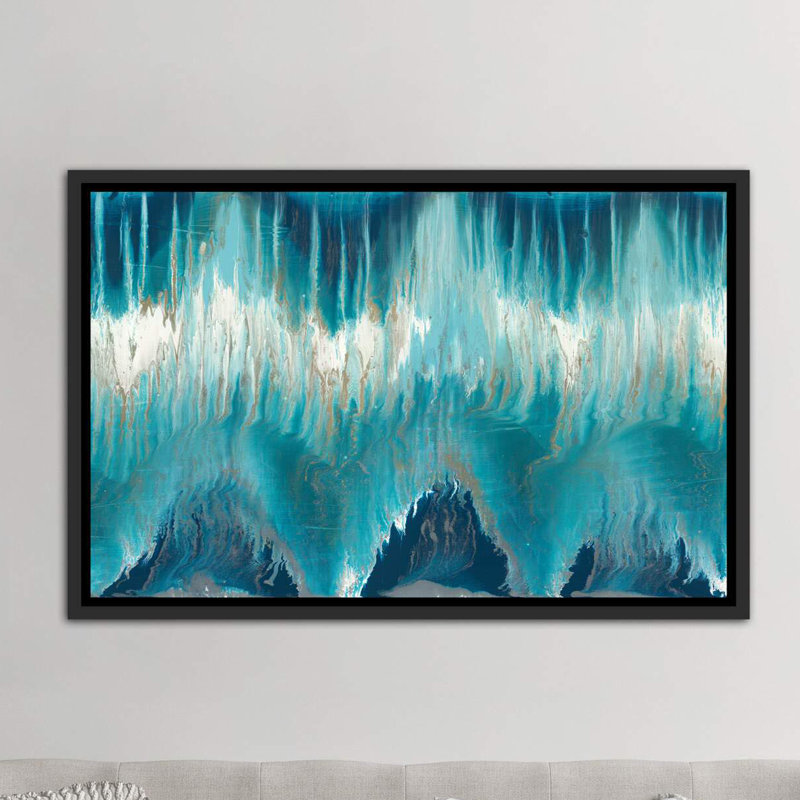 Reproduction d’art sur papier Chevron revisée « par Blakely Bering », H 40 po x l 60 po x P 1,5 po, Toile avec cadre noir