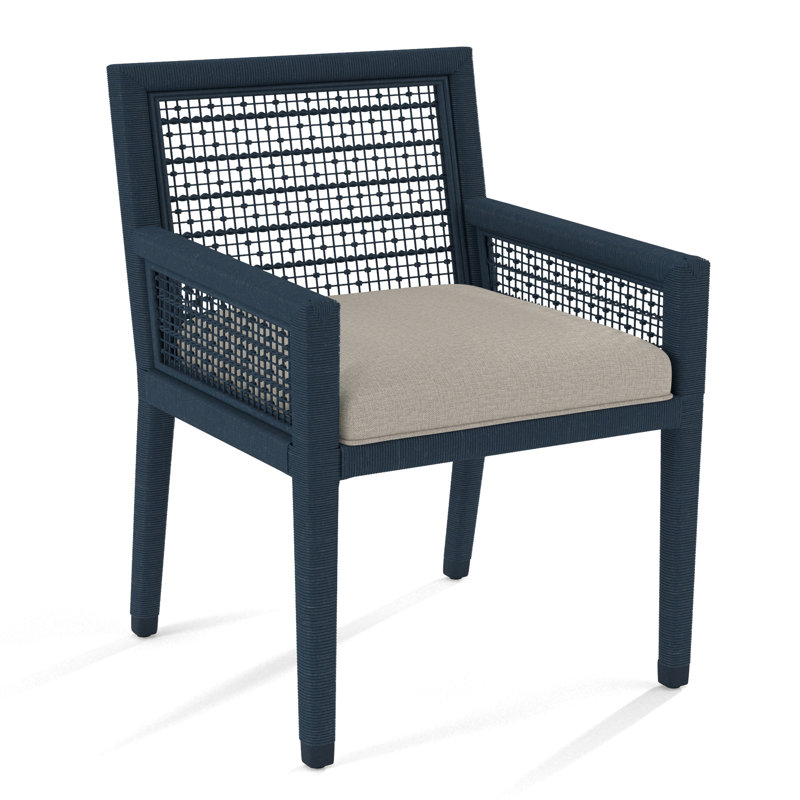 Thorold Glinda Arm Chair, Navy, Beige Performance Fabric; 0851-73