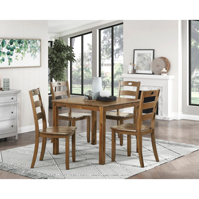 5Pc Dining Set Walnut Finish Table And 4 Side Chairs Set Wooden Kitchen Dining Furniture Transitional Style -  Lark Manorâ¢, F0B8D362A5484D3FB28DAD22C9E6D41B