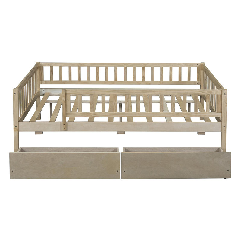Full Size Daybed Wood Bed With Two Drawers
