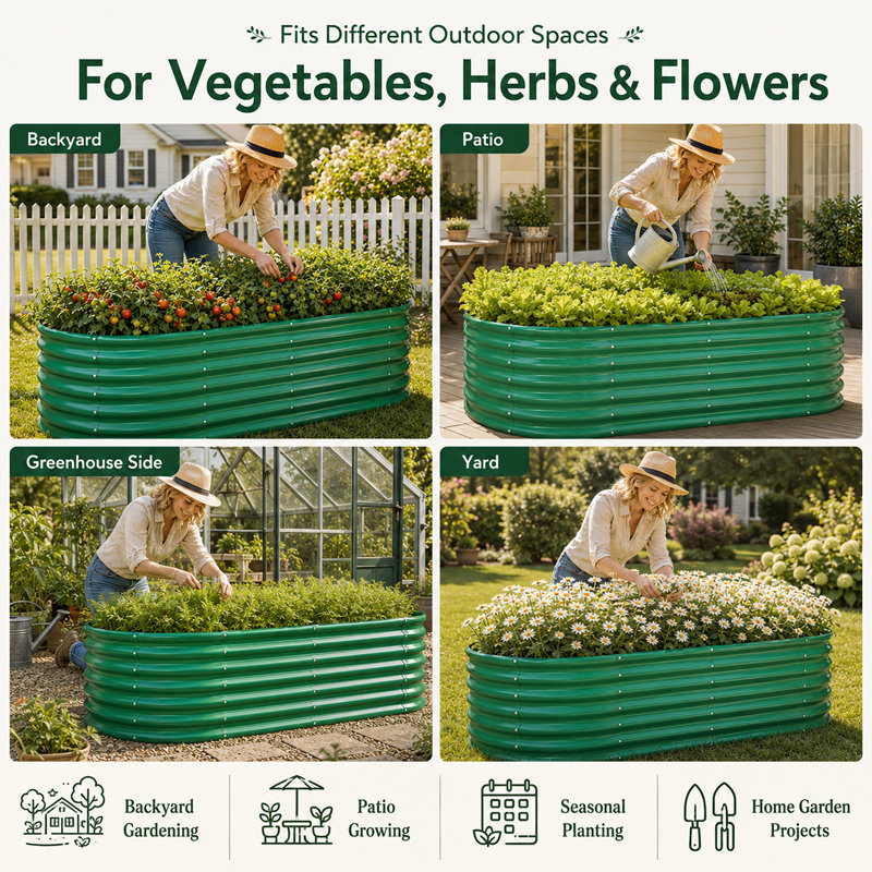 Jardinière surélevée verte 6x3x2FT, Vert