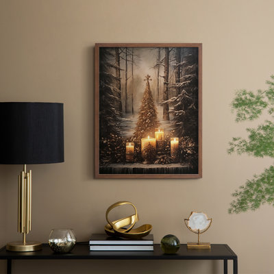 «Christmas Holiday Art Dxxxx», reproduction d'art encadrée - bois massif