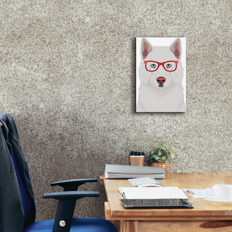«Husky portant des lunettes de hipster» par les affiliés Furbaby, H 18 po x l 12 po x P 0,75 po