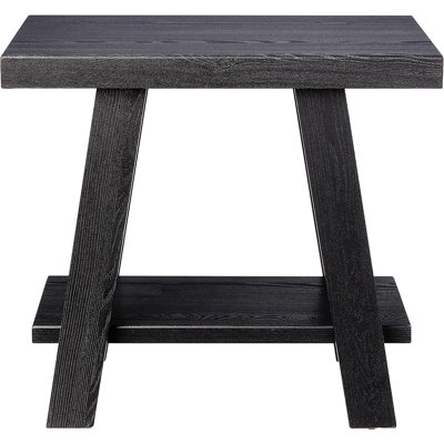 Athens Contemporary Wood Shelf Side Table, Black