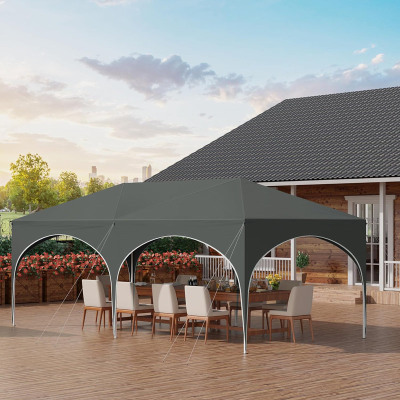 Breyawna 5.83 x 2.93m Metal Party Tent, Grey
