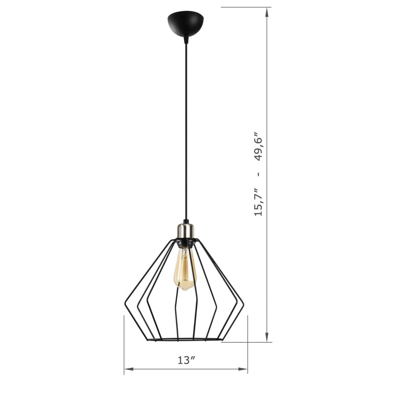Adjustable Height Metal Body Single Pendant