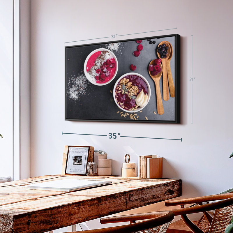 «Blueberries Smoothie Canvas Print», H 21 po x l 31 po