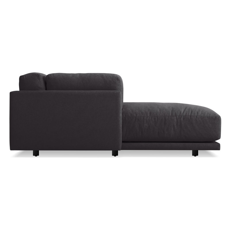 Sunday Chaise Lounge, Agnew Gray Textured Basketweave, Left Hand Facing