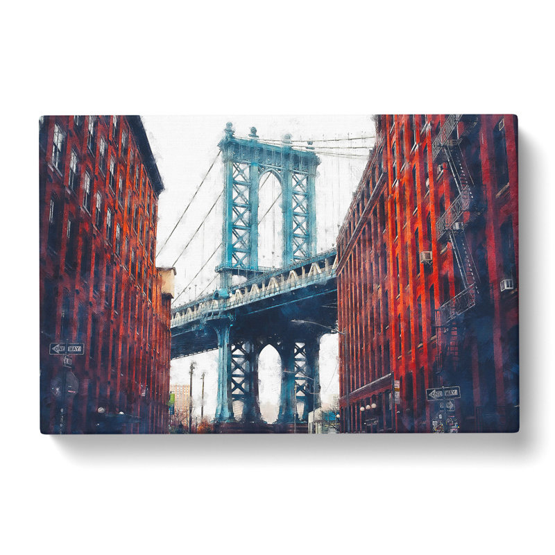 George Washington Bridge - Wrapped Canvas Painting, 50cm H x 76cm W x 3cm D
