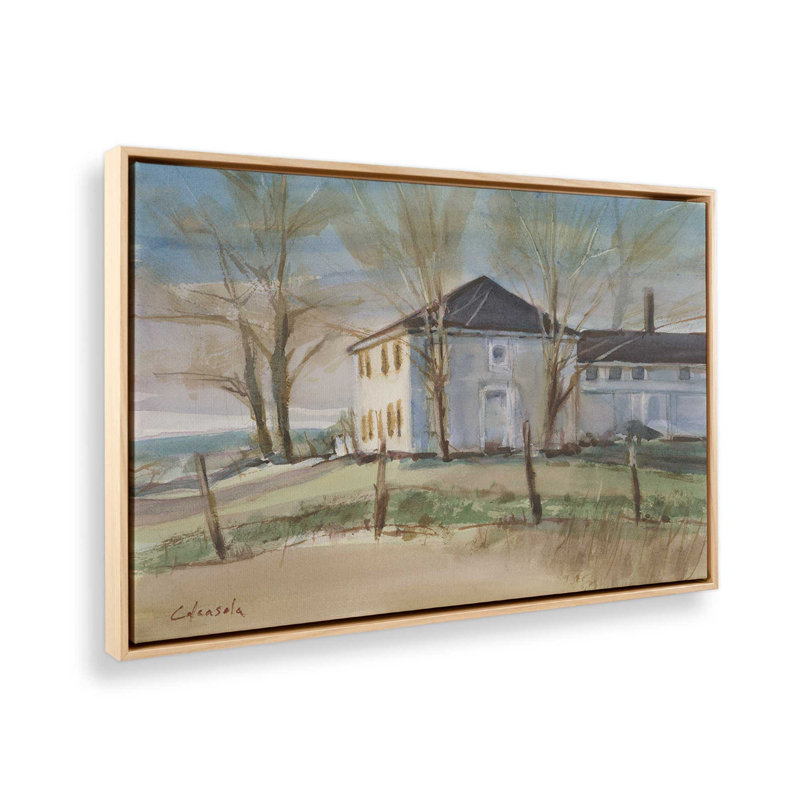 «Old Colonial in Ellington» par Stephen Calcasola, reproduction d'art sur toile, H 18 po x l 24 po, Tanné