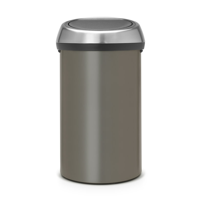 Brabantia 60 Litre Touch Bin, Platinum / Matt Steel