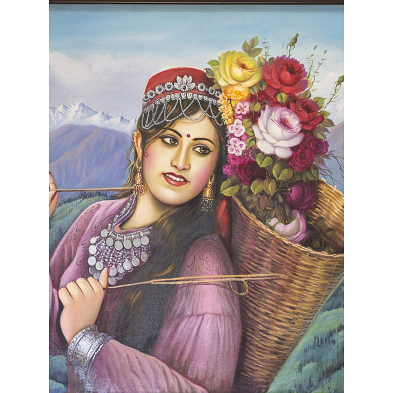 Beauté de Blossoming Hill | Huile sur toile | Par Dinesh Attry | Avec cadre