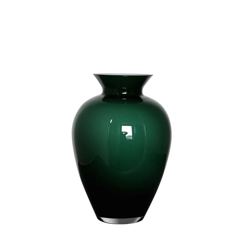 Kaly Glass Table Vase, Green, 11.5" H x 8" W x 8" D
