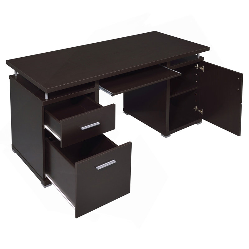 Bureau d'ordinateur à 2 tiroirs Rochelle Cappuccino