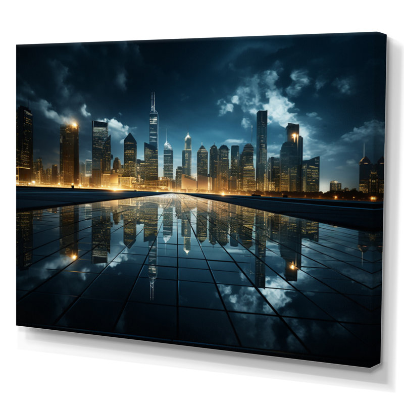«Skyscrapers Majestic Heights I», reproduction sur toile, H 16 po x l 32 po x P 1 po, Toile tendue