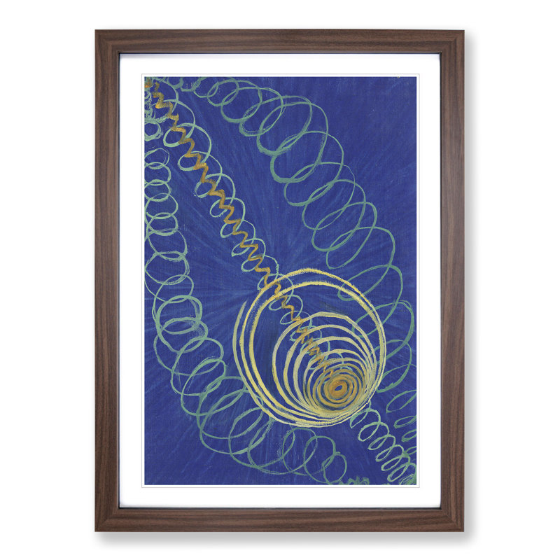 Primordial Chaos No.16 by Hilma Af Klint - Single Picture Frame Print on Wood, 48cm H x 36cm W x 2cm D, Walnut Framed