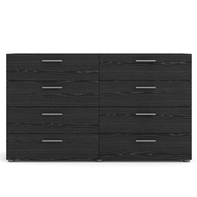 Austin 8 Drawer Double Dresser, Black Woodgrain