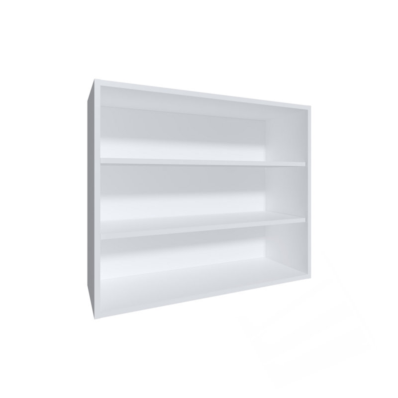 36-Inch Wide 3-Tier Open Wall Cabinet With Spacious Shelves, White