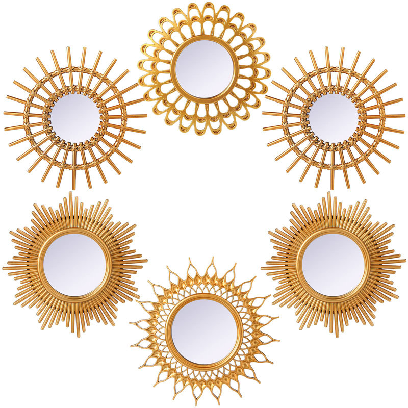 6 miroirs Sunburst, petit cercle décoratif suspendu au soleil