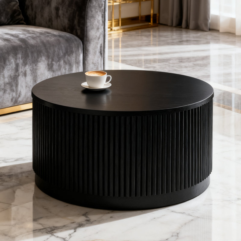 Chaunce Solid Coffee Table, Black