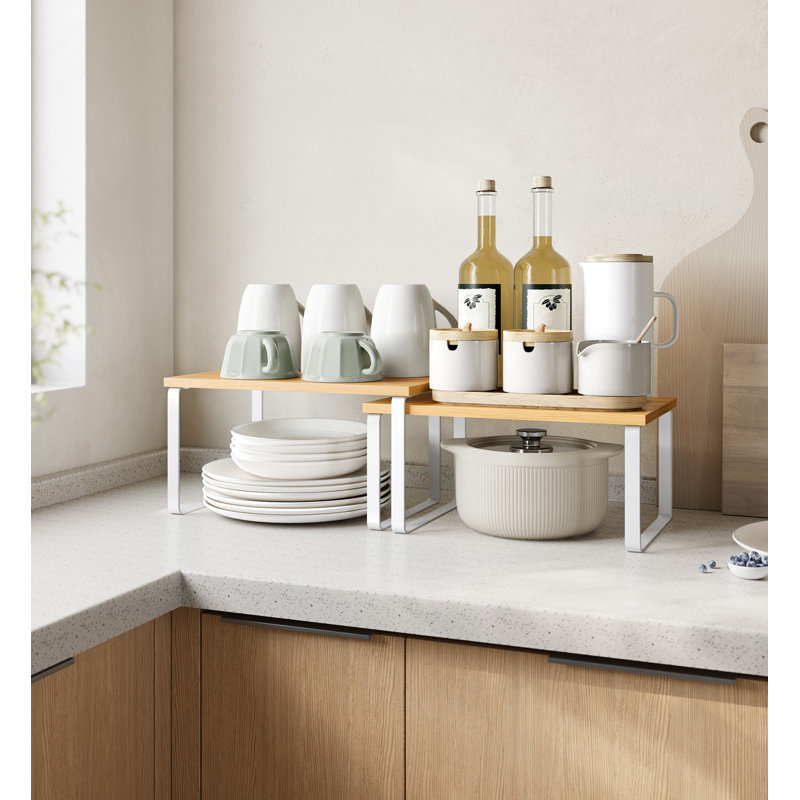 Ensemble de 2 organisateurs de tablettes extensibles, comptoir de cuisine et support à épices pour garde-manger et armoire