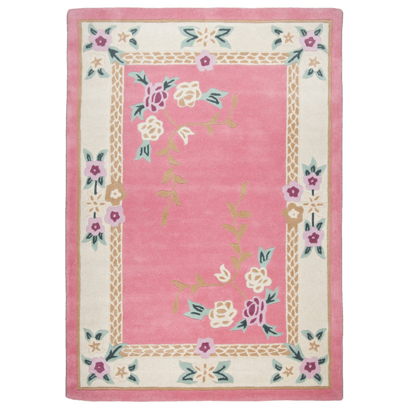 Gholston Floral Wool Hand Woven Area Rug, Rectangular 190 x 290cm