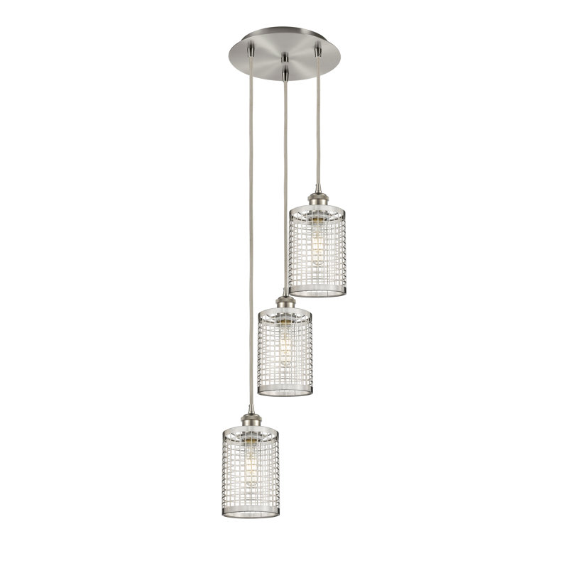 Luminaire suspendu suspendu à 3 lumières Makelle, Chrome poli, Chrome poli