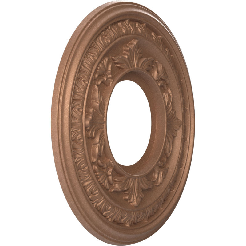 Médaillon de plafond en PVC thermoformé Baltimore, H 10 po x l 10 po x P 0,75 po, Cuivre vieilli