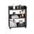 Small Bookshelf and Bookcase, 3 Tier Wood Nightstand with Wheels,Black
