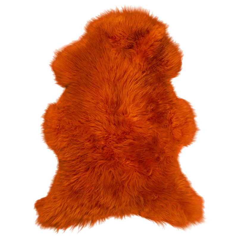 Alzena Solid Colour Sheepskin Hand Woven 55cm X 95cm Area Rug
