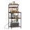 23.6 Inch Kitchen Bakers Rack with Power Outlet, Coffee Bar Table 4 Tiers, Microwave Oven Stand Station, Adjustable Storage Shelf Freestanding Appliance Organizer
