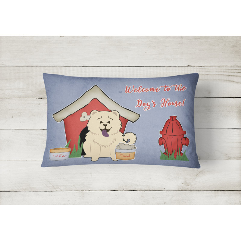 Coussin décoratif d’intérieur/extérieur pour chien, blanc