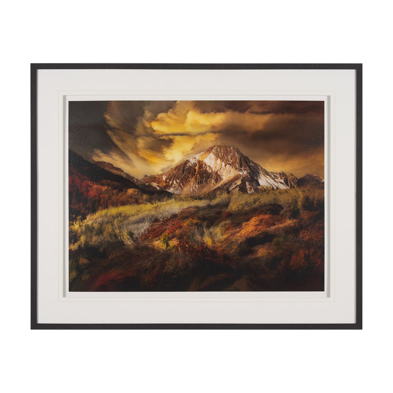 «Peak Pursuit» par Bobbie Goodrich, reproduction d'art encadrée à la main mat sous verre, Peak Pursuit