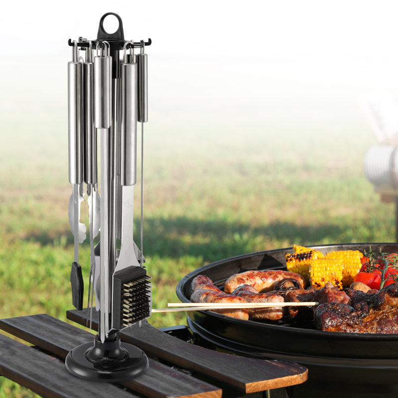 Cheer Collection Stainless Steel Grilling Tool Set