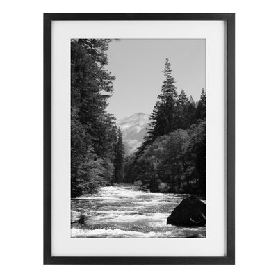 Merced River Flow Framed Print Under Glass, design by Kim Curinga
