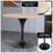 Heatherton 36" Round Dining Table with MDF Top Kitchen Table and Black Stainless Steel Pedestal Base Seats 2-4 Person-823705486