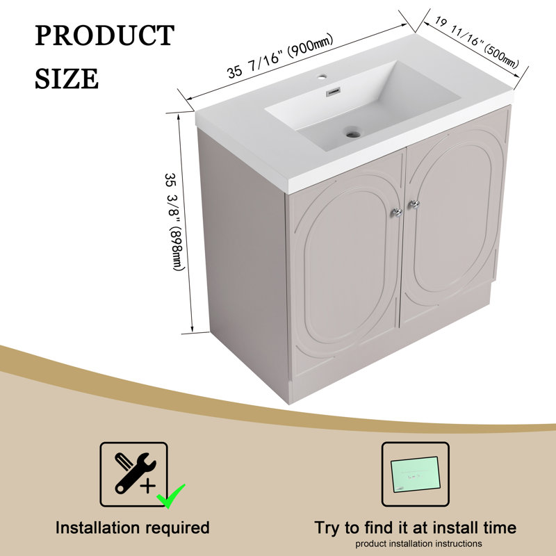 36'' Free standing Single Bathroom Vanity Set
