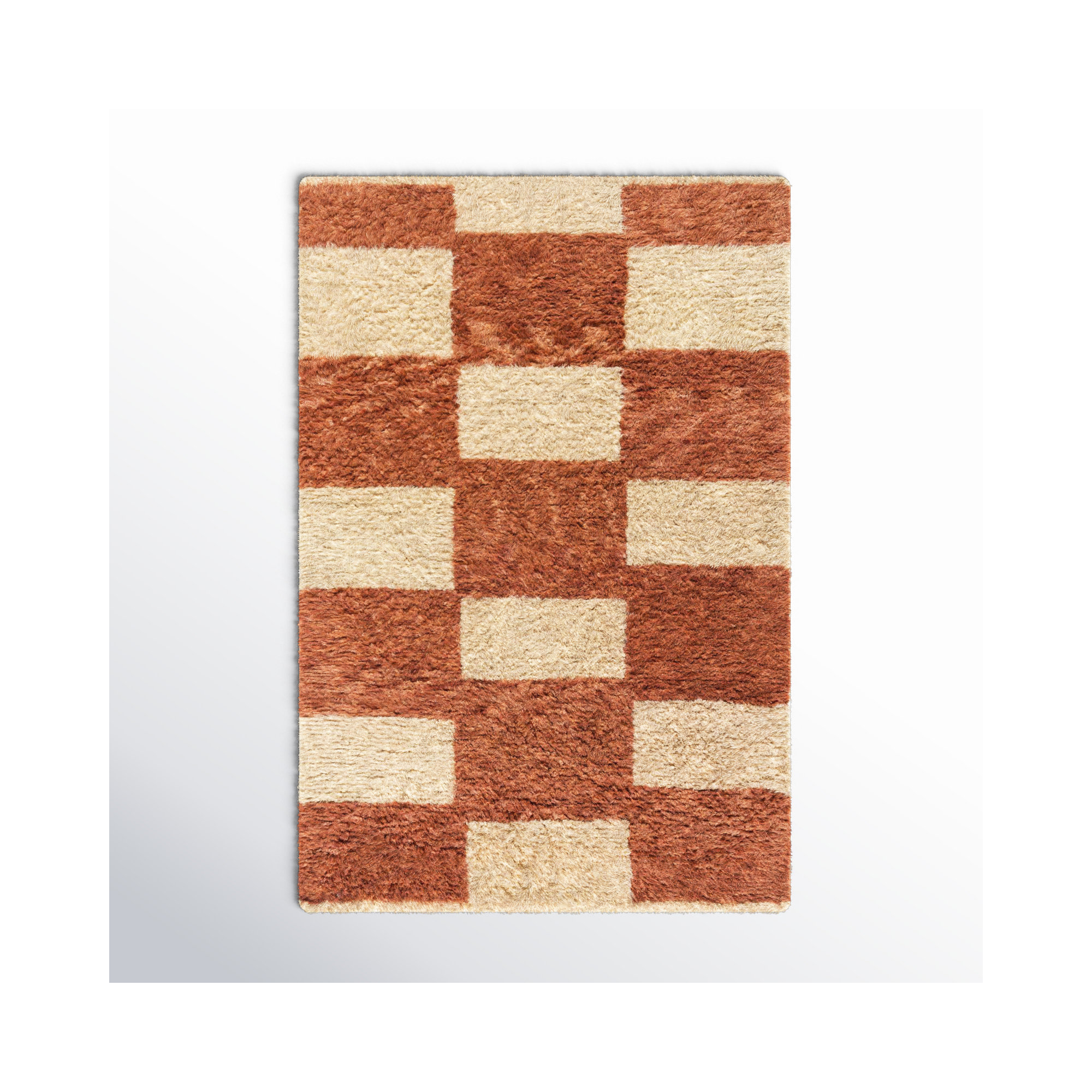 Anemone Hand Tufted Wool Orange Rug, Rectangle 2' x 3'