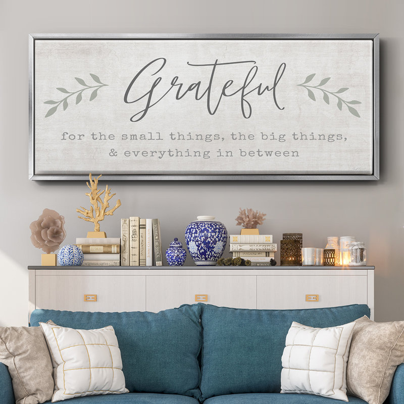 Grateful for Everything- Framed Canvas, 24" H x 60" W