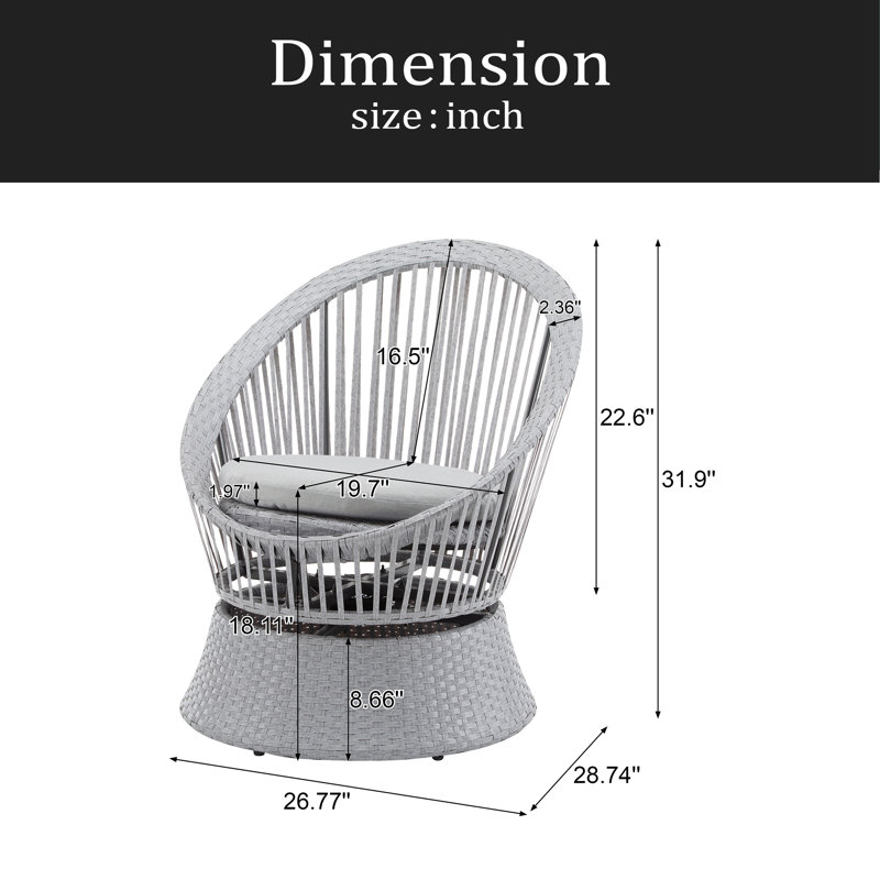 Méridienne moderne en osier avec structure en rotin et en fer, dotée d'un design rond élégant, parfaite pour le salon, la terrasse ou le balcon