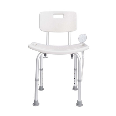 Chaise de douche antidérapante à hauteur réglable avec dossier, capacité de 350 lb, idéale pour les personnes âgées et les personnes à mobilité réduite, résistante à la rouille et légère