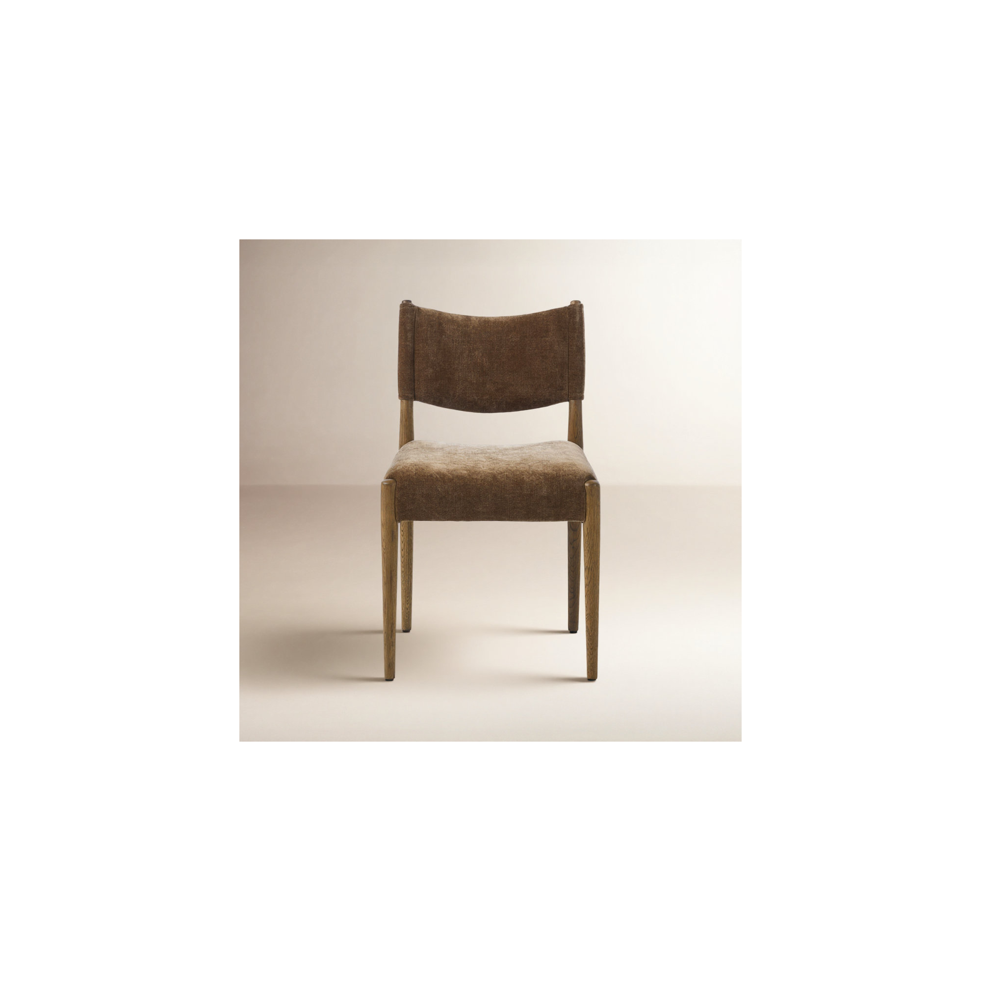 Yokum Armless Dining Chair, Altair Mushroom, Toasted Oak